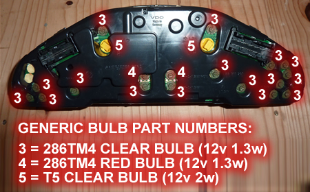 How to replace Mercedes E-Class Instrument Bulbs Cheaply and Easily - here are the generic part numbers you need that are described in this guide  @ www.jamesandtracy.co.uk