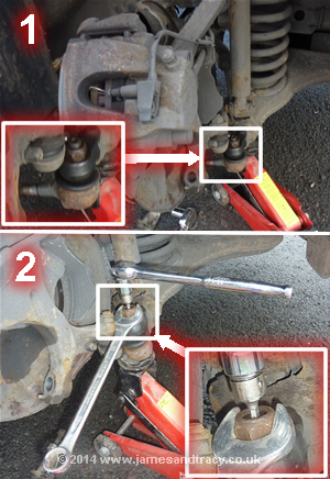 Removing a Mercedes E-Class front suspension lower ball joint for replacement or repairs
