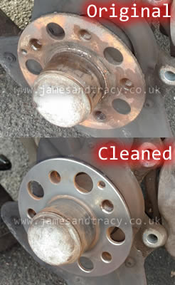 Why it is important to clean the brake disc spider when replacing discs  @ www.jamesandtracy.co.uk